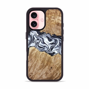 Bubble Free Screen Iphone 16 Wood Phone Case - Torrey (Black & White, 780136)