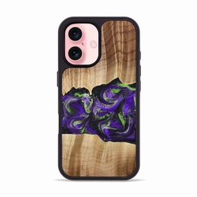 Iphone 16 Wood Phone Case - Triston (Purple, 777550) Anti Yellowing Screen Anti Fingerprint Film