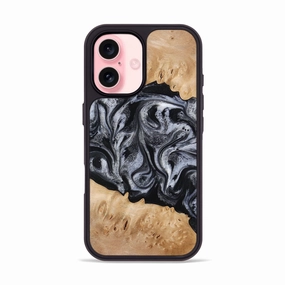 Anti Blue Light Iphone 16 Wood Phone Case - Tyrell (Black & White, 776640)