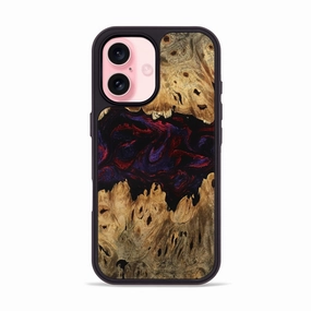 Iphone 16 Wood Phone Case - Vance (Red, 771147) Anti Finger Grease Film Anti Finger Mark Film