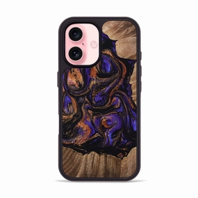 Reinforced Corners Smooth Touch Iphone 16 Wood Phone Case - Viva (Purple, 767895)