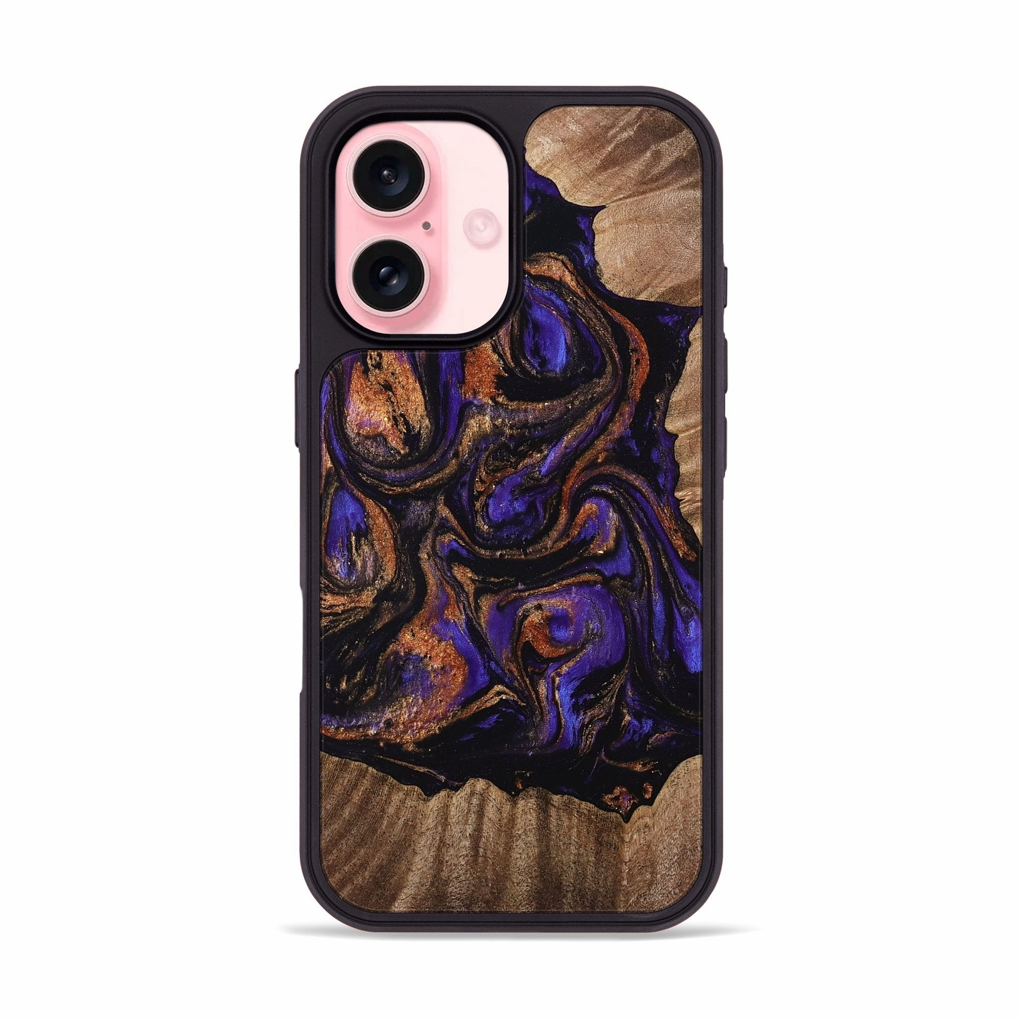 Reinforced Corners Smooth Touch Iphone 16 Wood Phone Case - Viva (Purple, 767895)