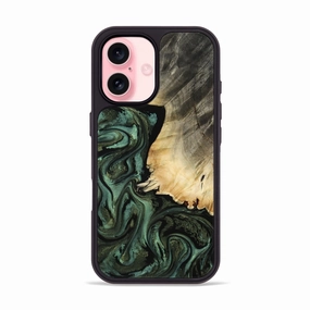 Iphone 16 Wood Phone Case - Vonda (Green, 780073) Case Friendly