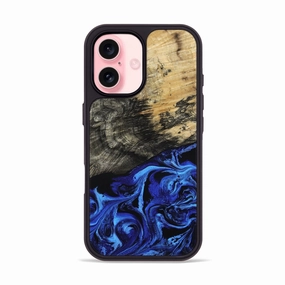 Iphone 16 Wood Phone Case - Will (Blue, 781151) Screen Defense