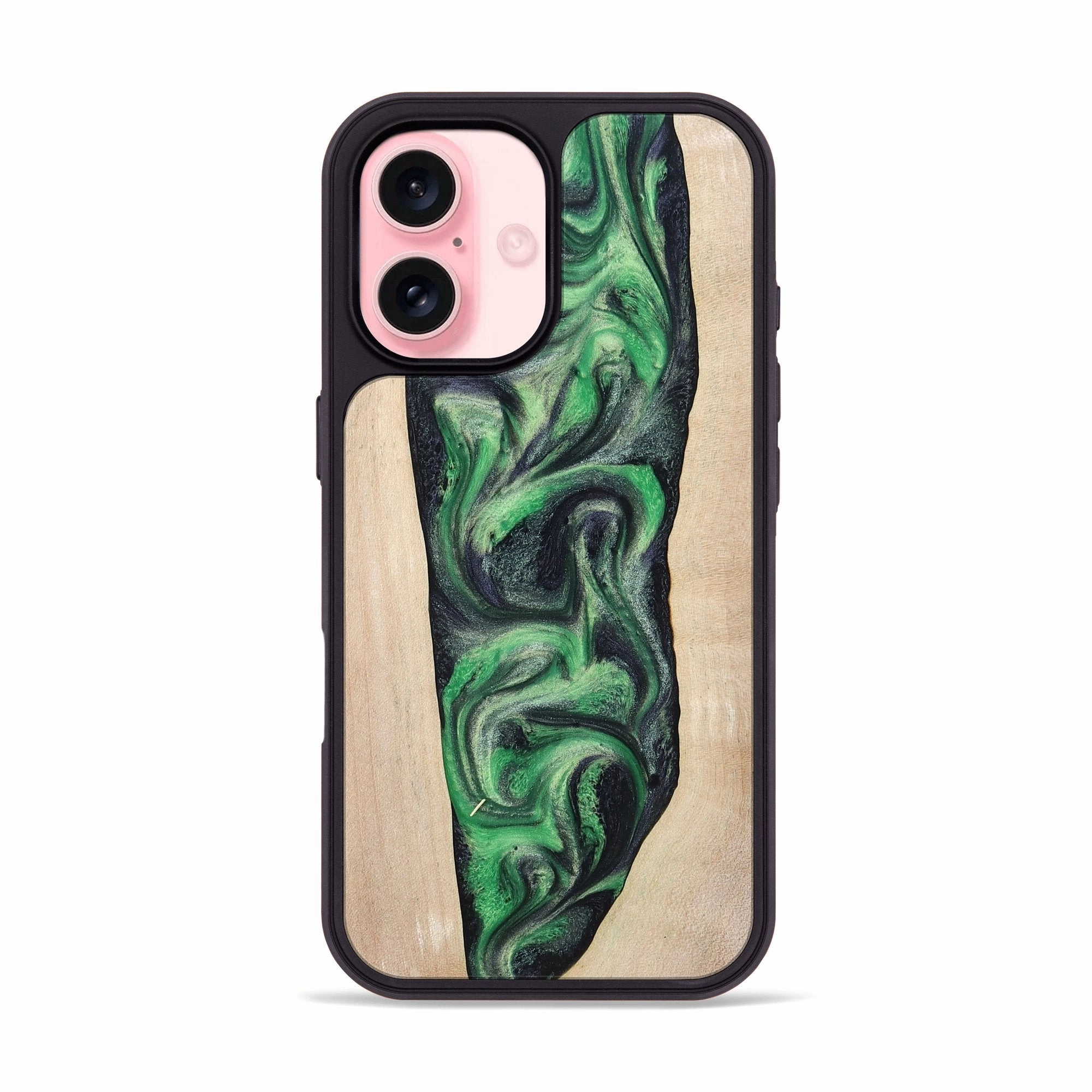 Anti Finger Smear Iphone 16 Wood Phone Case - Wylie (Green, 777266)