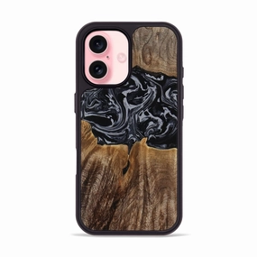 Iphone 16 Wood Phone Case - Zack (Black & White, 770910) Scratch Protection Anti Dust Film