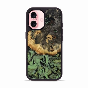 Anti Scratch Coating Anti Spy Iphone 16 Wood Phone Case - Zada (Green, 781737)