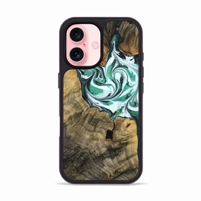 Edge Guard Anti Yellowing Film Iphone 16 Wood Phone Case - Zara (Green, 772835)