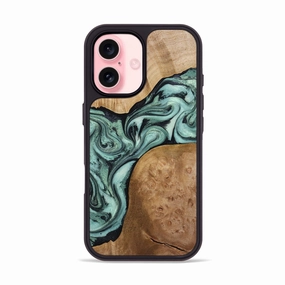 Iphone 16 Wood Phone Case - Zariyah (Green, 772371) Case Friendly Drop Resistant