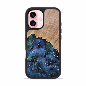 Iphone 16 Wood Phone Case - Zayn (Cosmos, 775843) Crystal Clear Screen Reinforced Corners