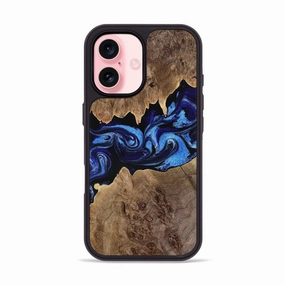 Protective Screen Protective Cover Iphone 16 Wood Phone Case - Zion (Blue, 780056)