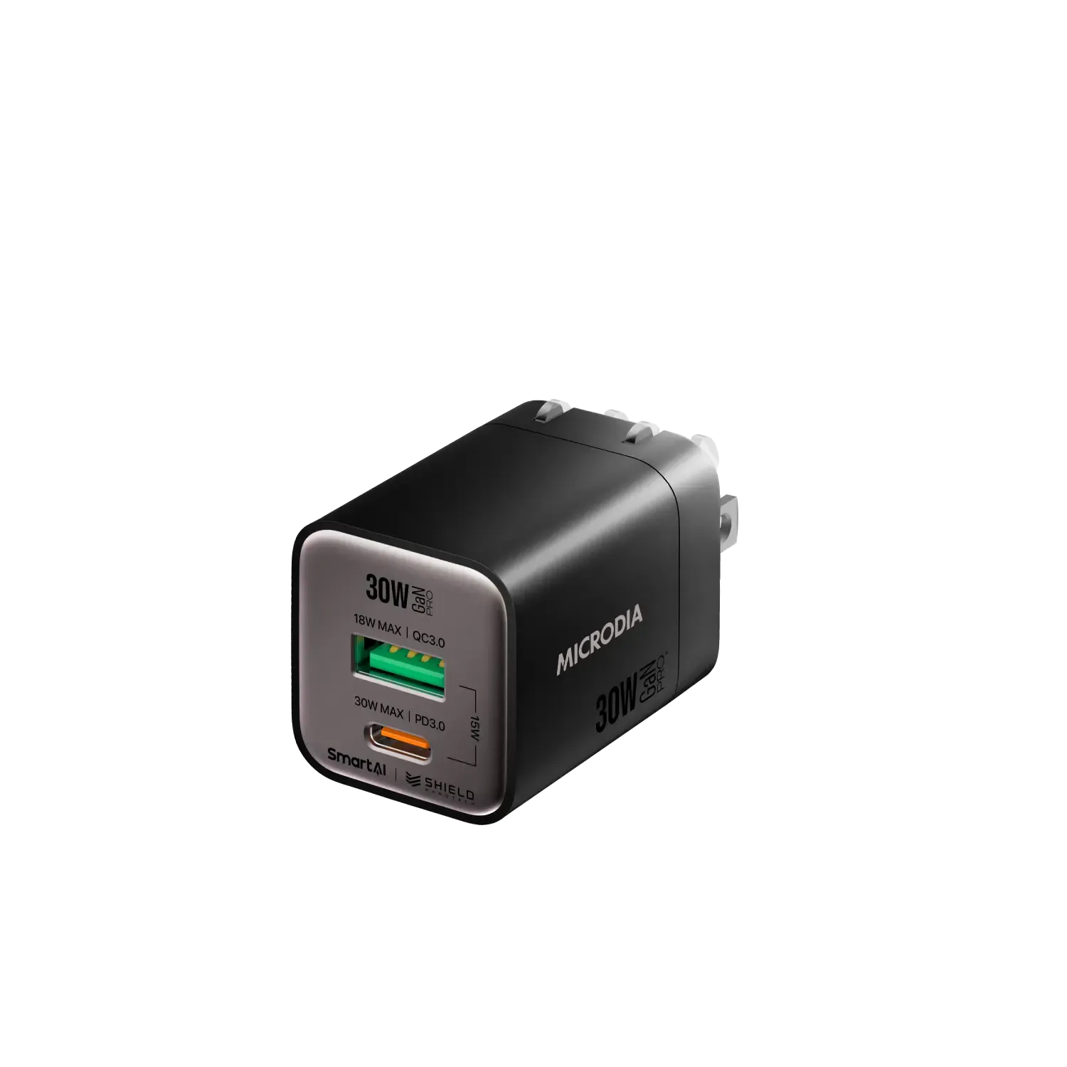Reliable Charger Microdia Smartcube Nano 30W Gan Pro Wall Charger, Dual-Port, Usb-C Pd3.0   Usb-A Qc3.0