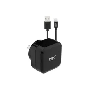 Smart IC Chip 3Sixt Wall Charger Au 4.8A   Lightning Cable 1M - Black