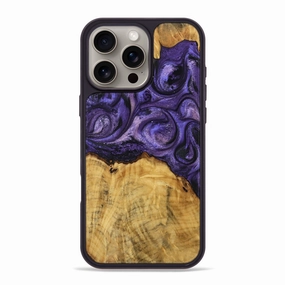 Iphone 16 Pro Max Wood Phone Case - Imogene (Purple, 770548) Anti Spy Film