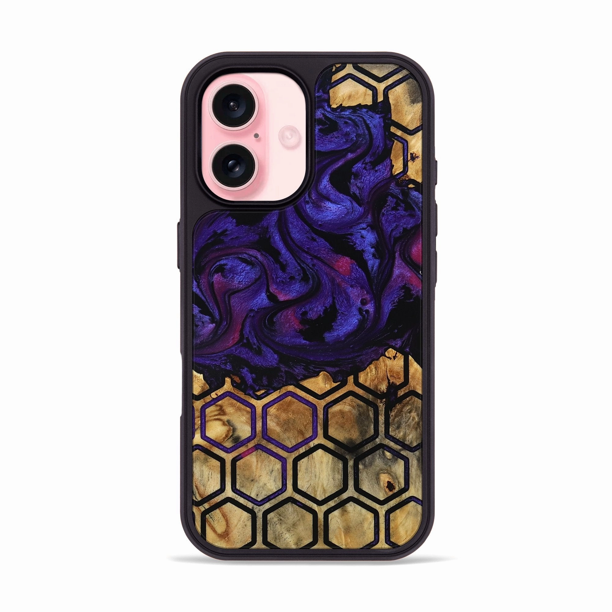 Anti Spy Film Iphone 16 Wood Phone Case - Camron (Pattern, 781742)