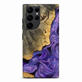 Galaxy S22 Ultra Wood Live Edge Phone Case - Dianne (Purple, 777375) Smooth Touch