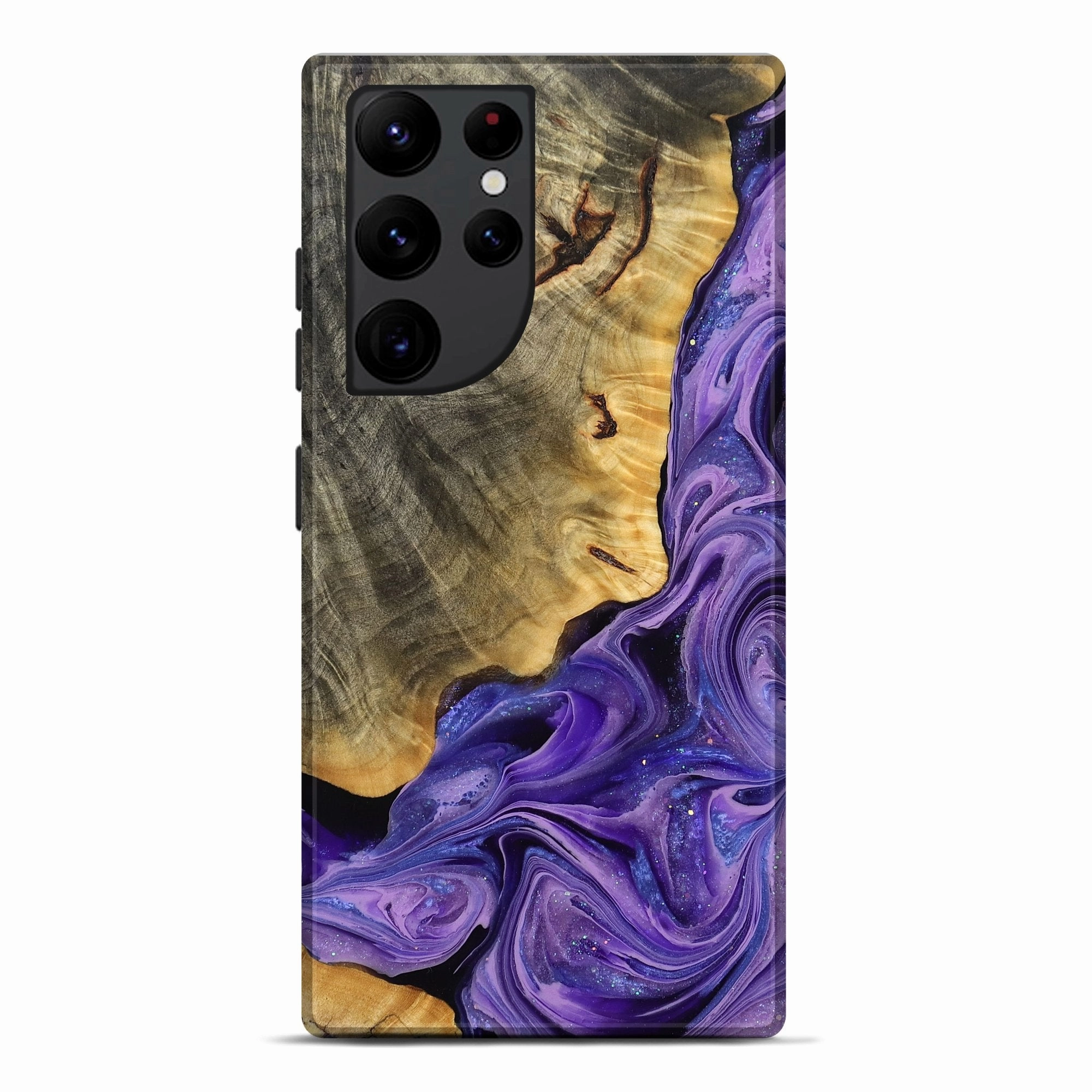 Galaxy S22 Ultra Wood Live Edge Phone Case - Dianne (Purple, 777375) Smooth Touch