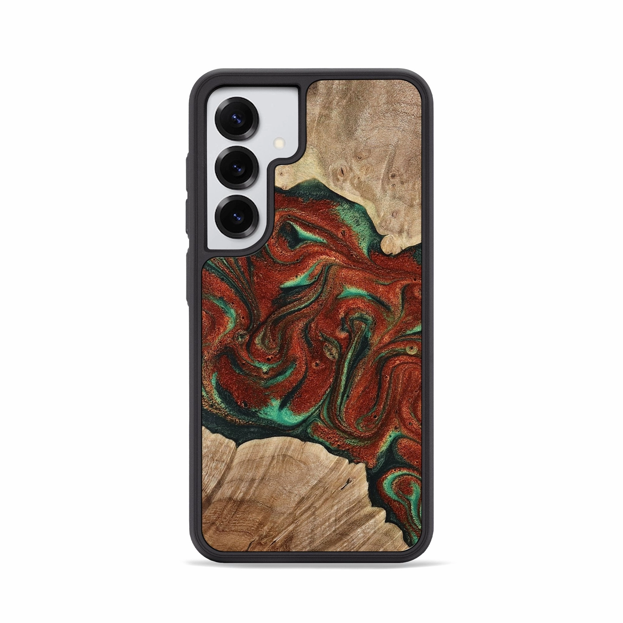 Galaxy S25 Wood Phone Case - Meagan (Green, 768978) Bubble Free Installation Anti Fingerprint Coating