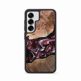 Scratch Proof Glass Galaxy S25 Wood Phone Case - Shantel (Red, 767943)