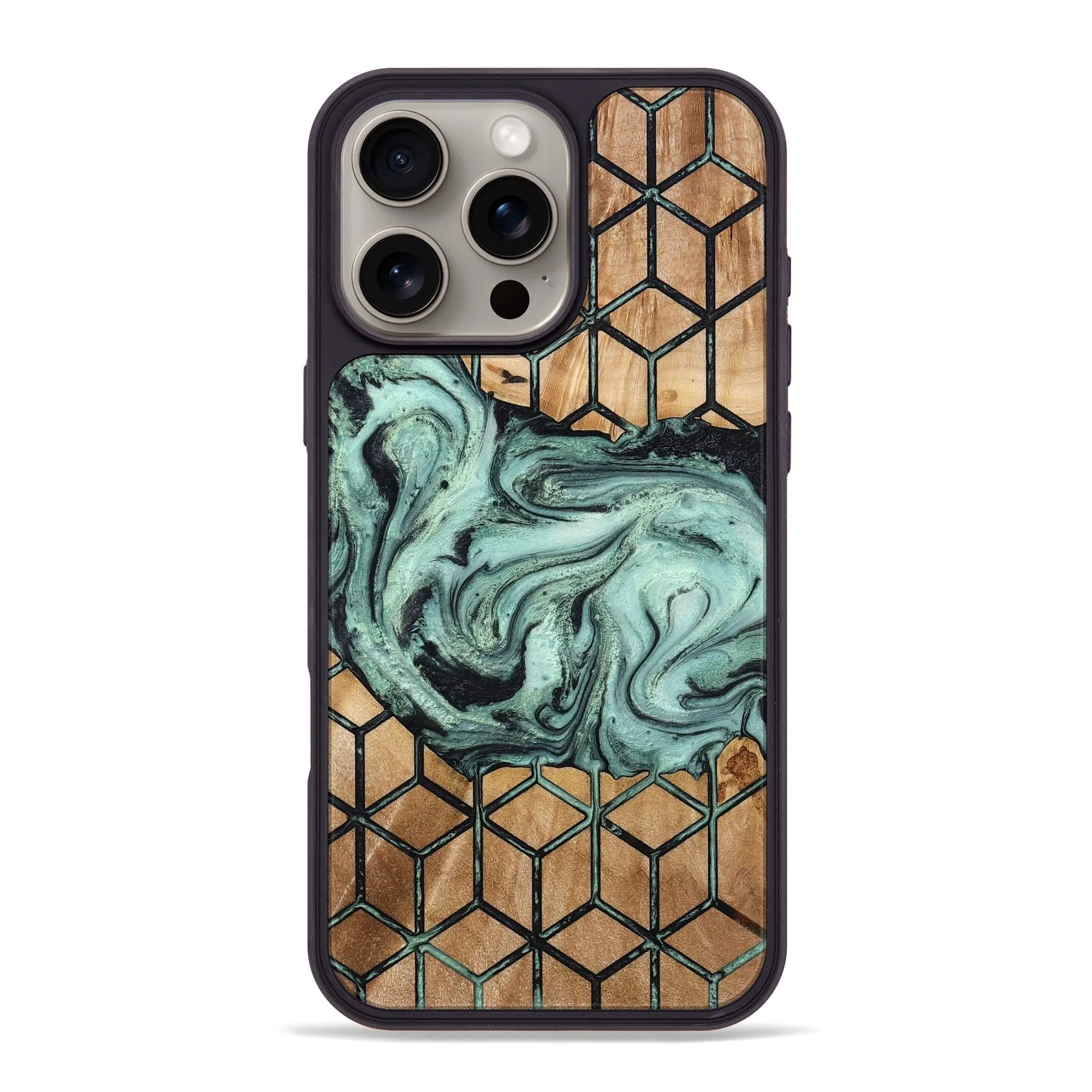 Scratch Resistant Glass Crystal Clear Screen Iphone 16 Pro Max Wood Phone Case - Jarrett (Pattern, 775938)