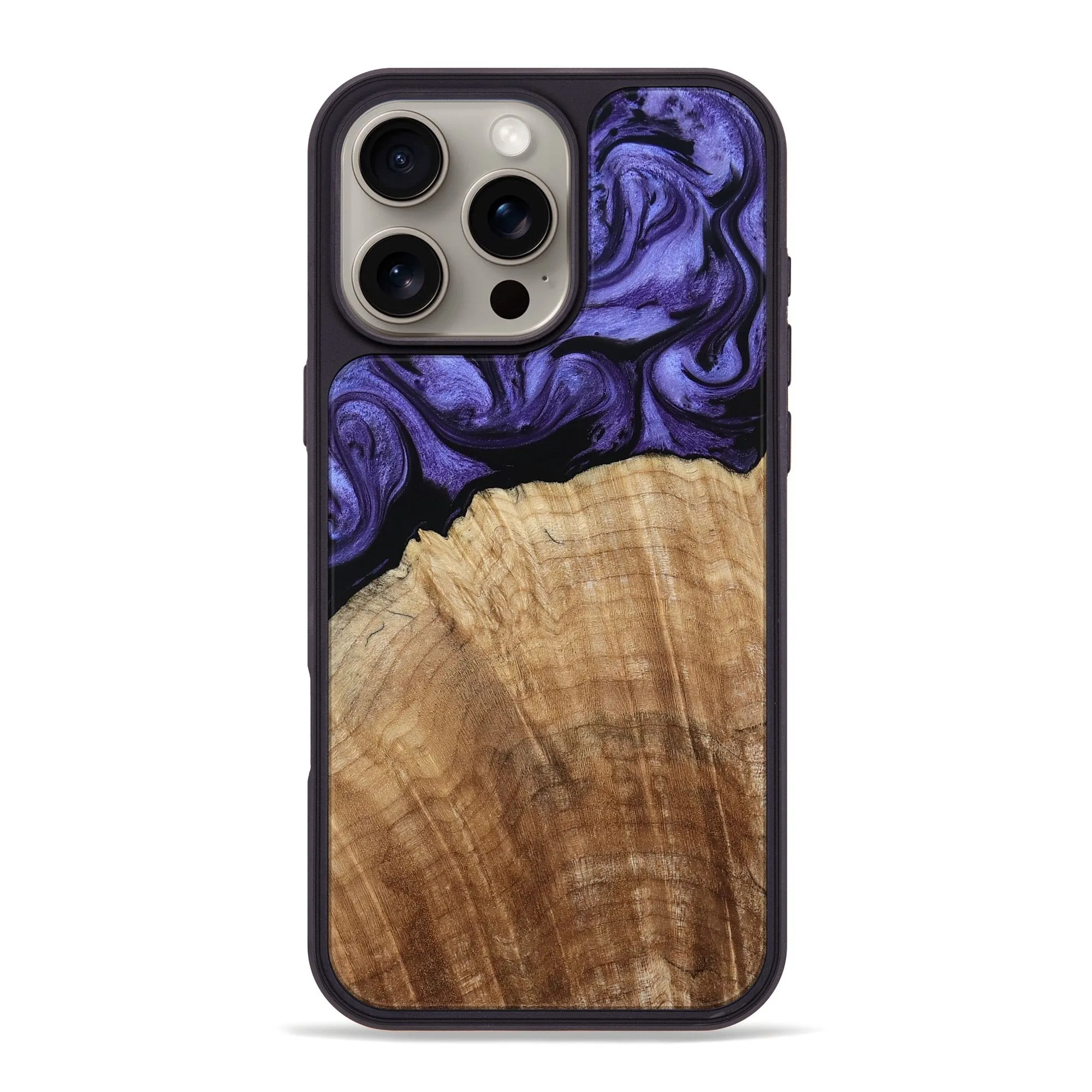 Iphone 16 Pro Max Wood Phone Case - Bethzy (Purple, 780151) Anti Finger Grease Drop Protection