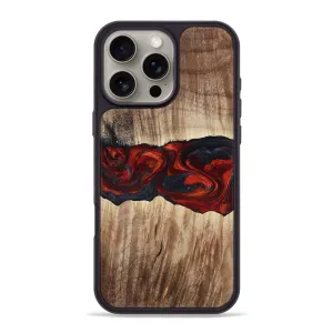 Iphone 16 Pro Max Wood Phone Case - Kohen (Red, 781655) Anti Finger Streak Anti Glare