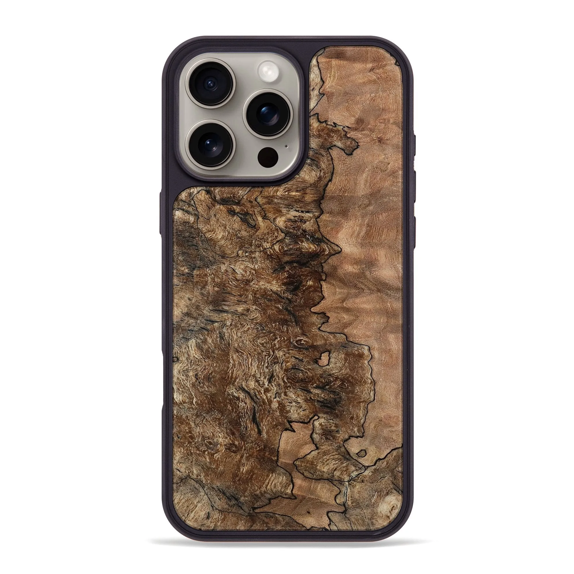Anti Finger Smudge Anti Spy Iphone 16 Pro Max Wood Phone Case - Maritza (Wood Burl, 781880)