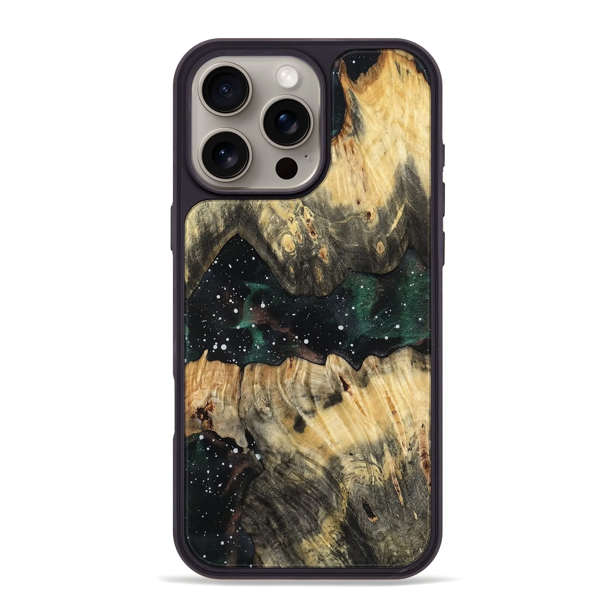Iphone 16 Pro Max Wood Phone Case - Monroe (Cosmos, 781907) Tempered Screen Protector