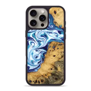 Iphone 16 Pro Max Wood Phone Case - Unique (Blue, 777013) Anti Glare Film