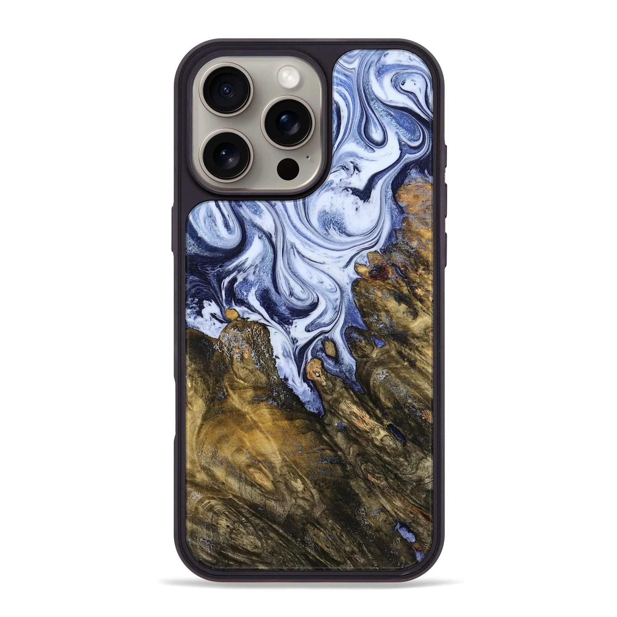 Screen Defense Iphone 16 Pro Max Wood Phone Case - Johnson (Blue, 778597)