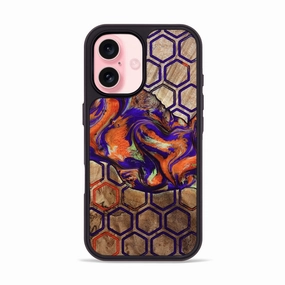 Iphone 16 Wood Phone Case - Helene (Pattern, 779438) Scratch Resistant Coating Raised Edges