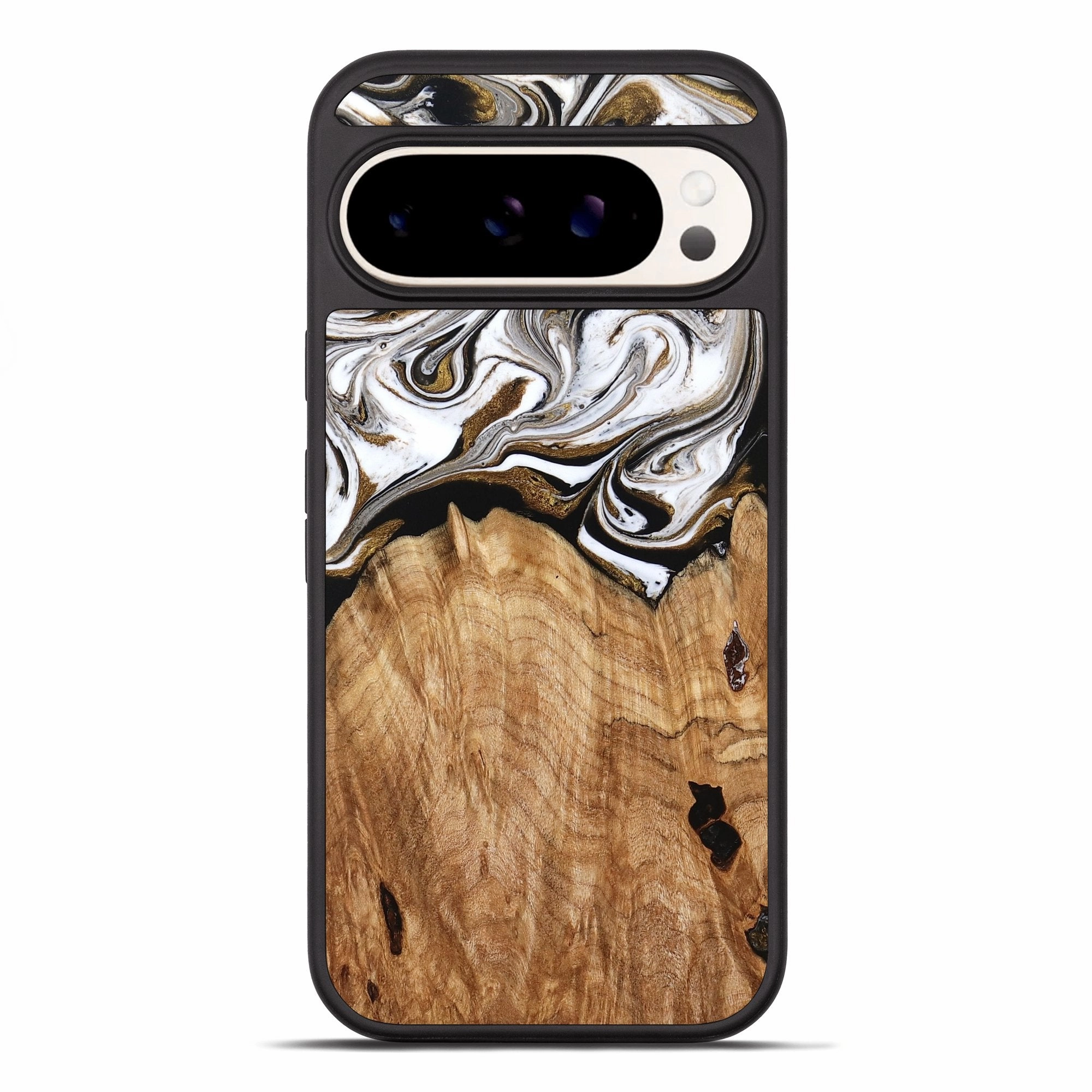 Pixel 10 Pro Xl Wood Phone Case - Leonel (Black & White, 777999) Privacy Screen