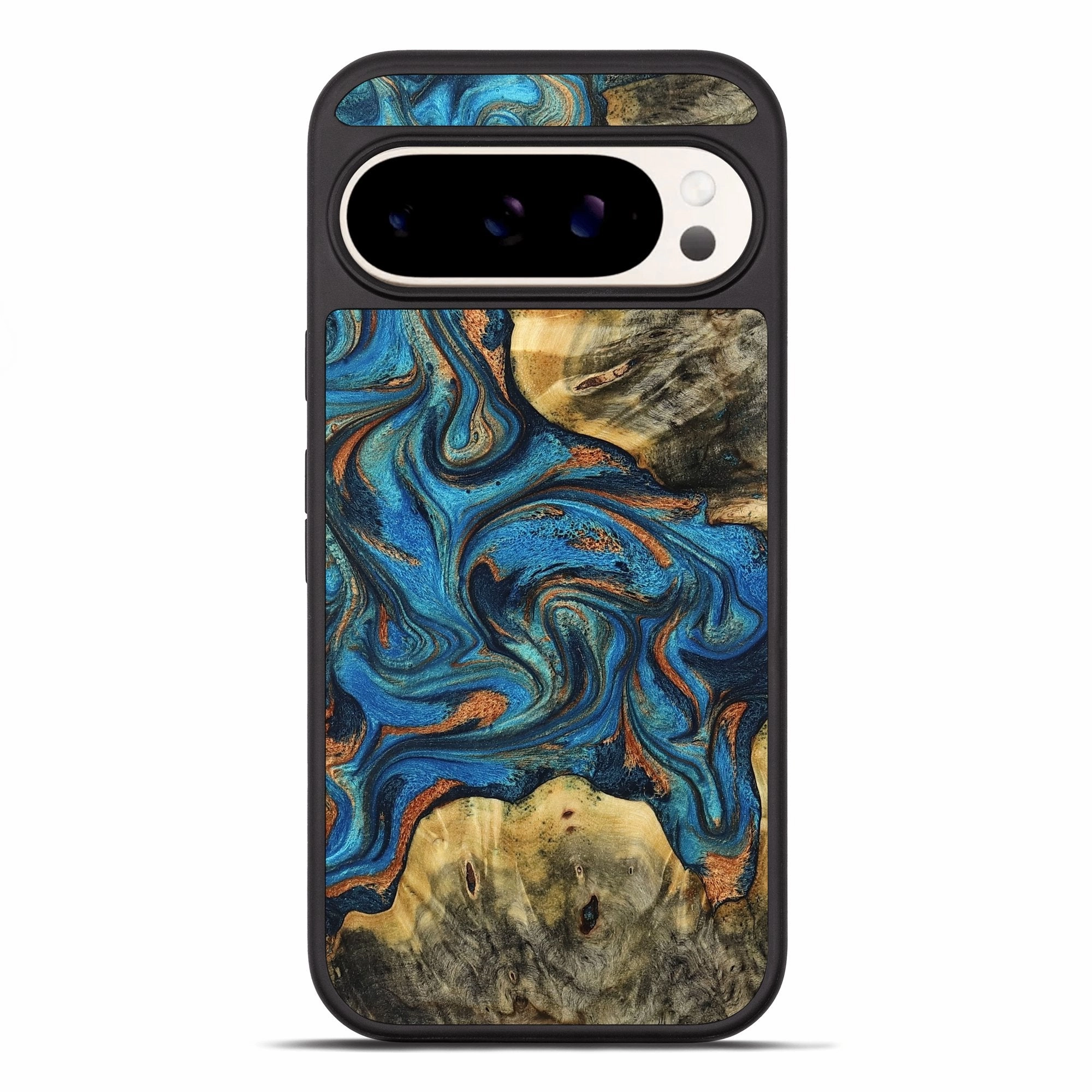 Pixel 10 Pro Xl Wood Phone Case - Wilber (Teal & Gold, 776772) Tempered Screen Protector Reinforced Corners