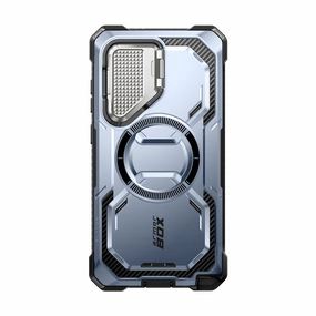 Smooth Touch Galaxy S24 Ultra Armorbox Protective Phone Case - Metallic Blue