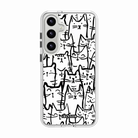 Edge to Edge Protection Galaxy S25 Plus Halo Magsafe Cute Phone Case - White Cat