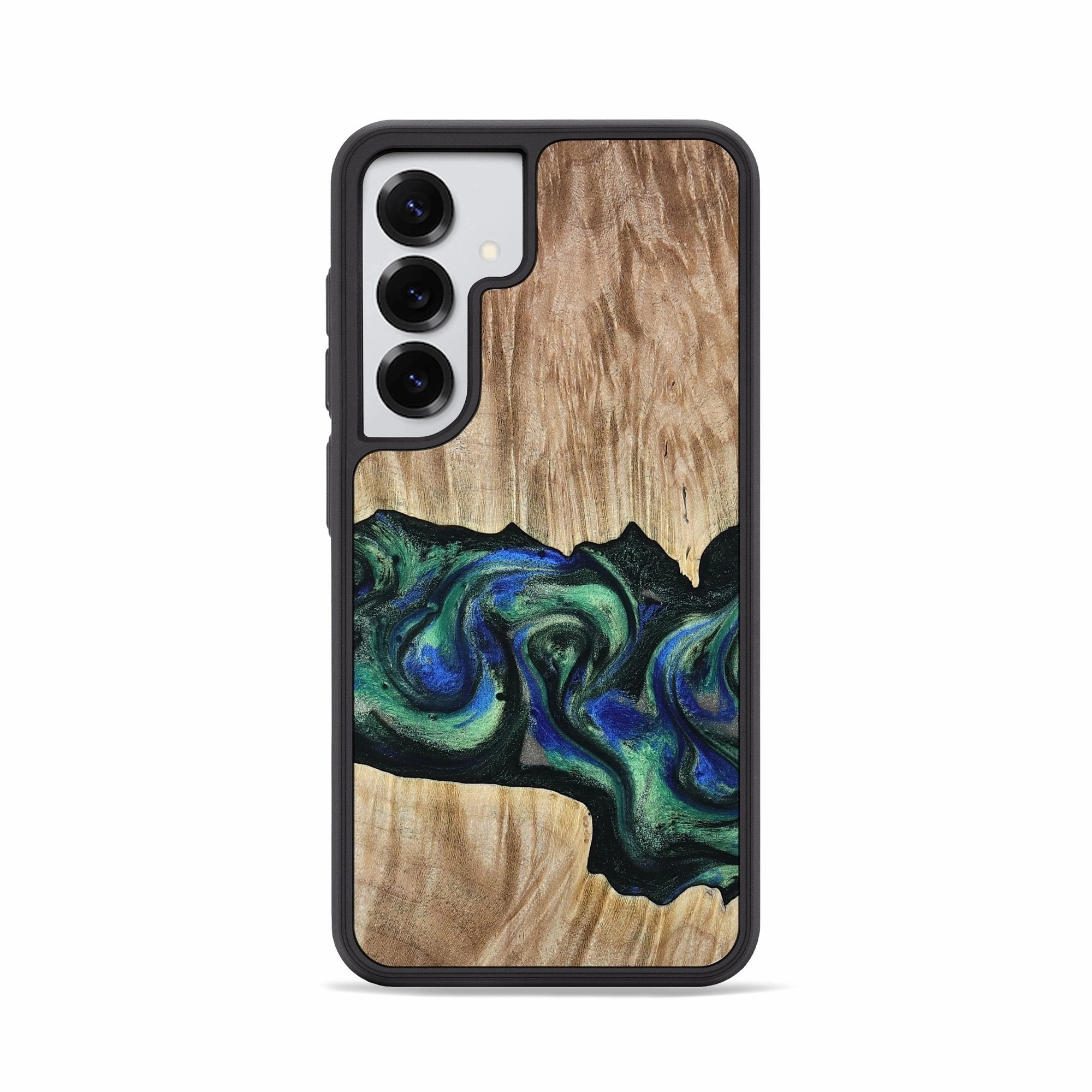 Galaxy S25 Wood Phone Case - Elden (Green, 780253) Easy Apply Anti Finger Oil Coating