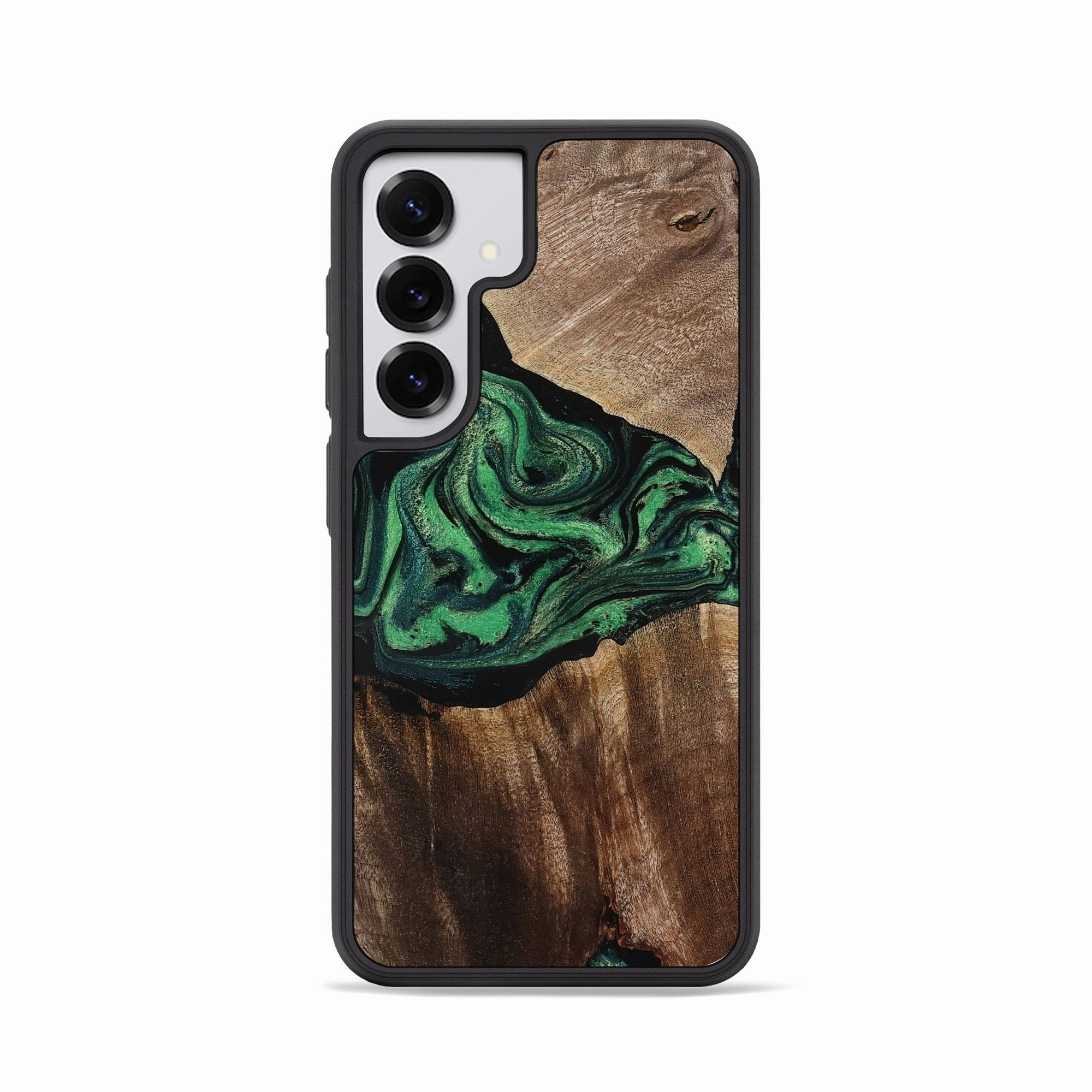 Protective Cover Shock Guard Galaxy S25 Wood Phone Case - Jaydin (Green, 775890)