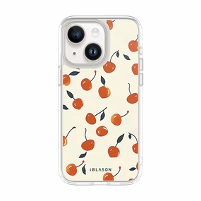Iphone 14 Halo Magsafe Cute Phone Case - Sweet Cherries Rounded Edges Edge Guard