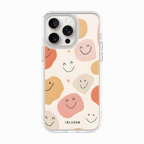 Anti Shock Screen Iphone 15 Pro Halo Magsafe Cute Phone Case - Happy