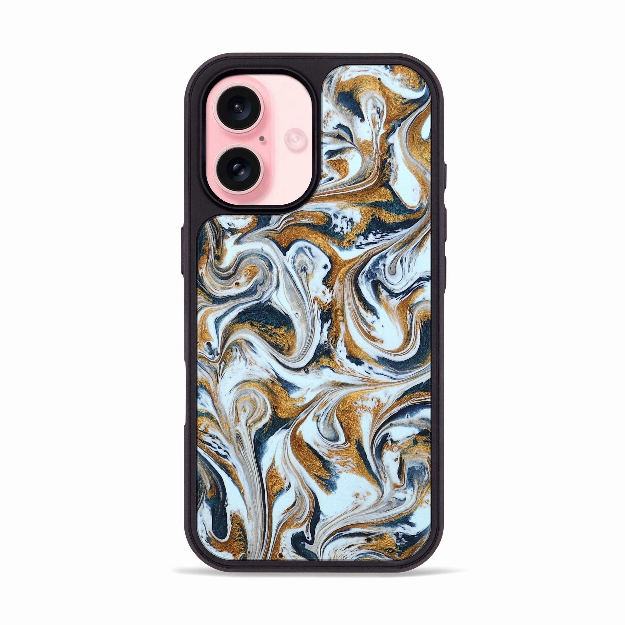 Anti Finger Grease Film Iphone 16 Resinart Phone Case - Juniper (Teal & Gold, 778656)