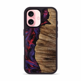 Case Friendly Glass Iphone 16 Wood Phone Case - Janis (Red, 771146)