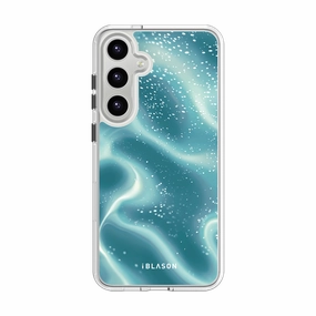 Shock Guard Galaxy S24 Plus Halo Magsafe Cute Phone Case - Blue Retro Waves