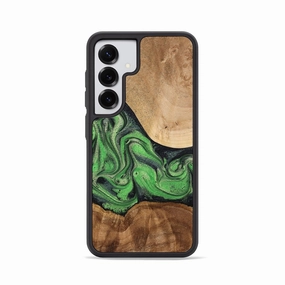 Galaxy S25 Wood Phone Case - Celeste (Green, 775384) Bubble Free Installation Anti Finger Mark