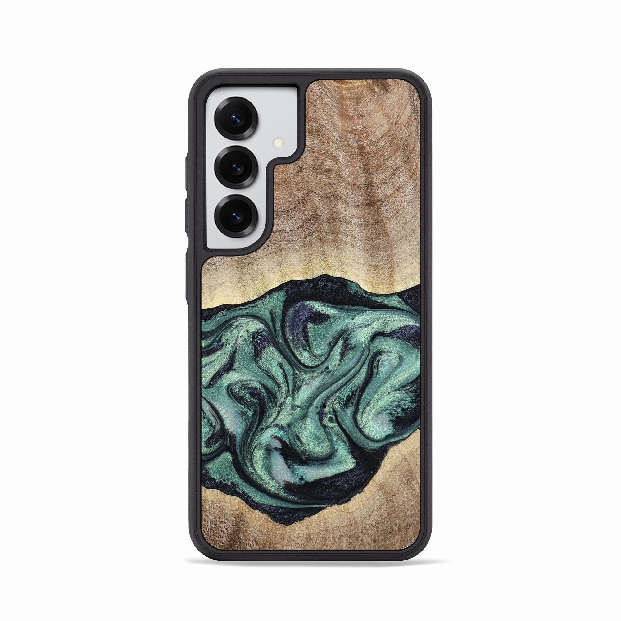 Fingerprint Resistant Screen Galaxy S25 Wood Phone Case - Kason (Green, 780037)