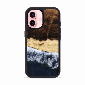 Scratch Resistant Case Friendly Glass Iphone 16 Wood Phone Case - Maisy (Coastal, 780939)