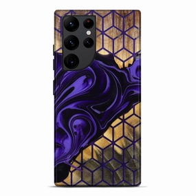 High Transparency Anti Reflection Galaxy S22 Ultra Wood Live Edge Phone Case - Isabela (Pattern, 778084)