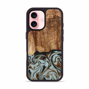 Iphone 16 Wood Phone Case - Osman (Green, 778654) Protective Cover Anti Glare Film