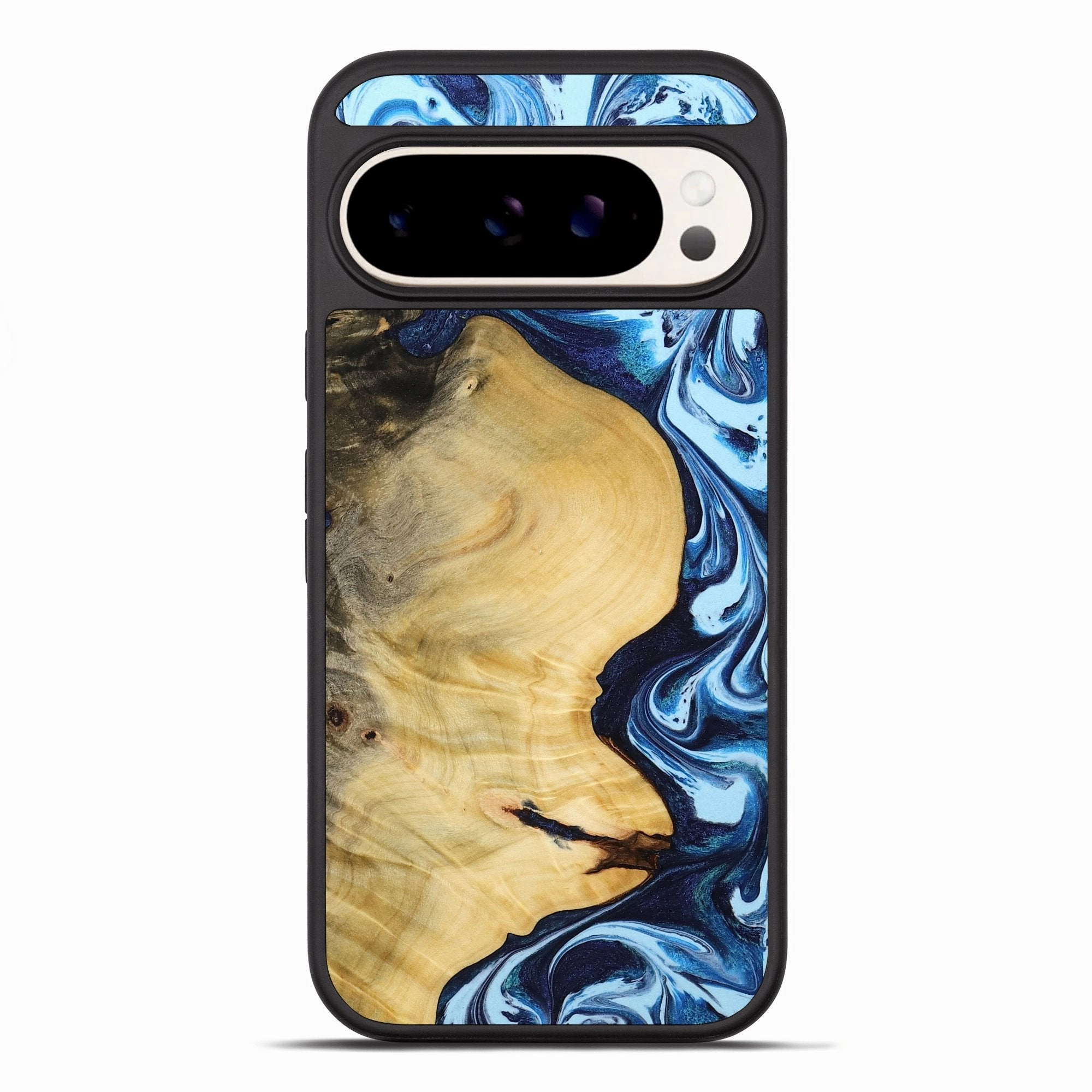 Pixel 10 Pro Xl Wood Phone Case - Velva (Blue, 772574) Anti Scratch Screen Anti Finger Smear