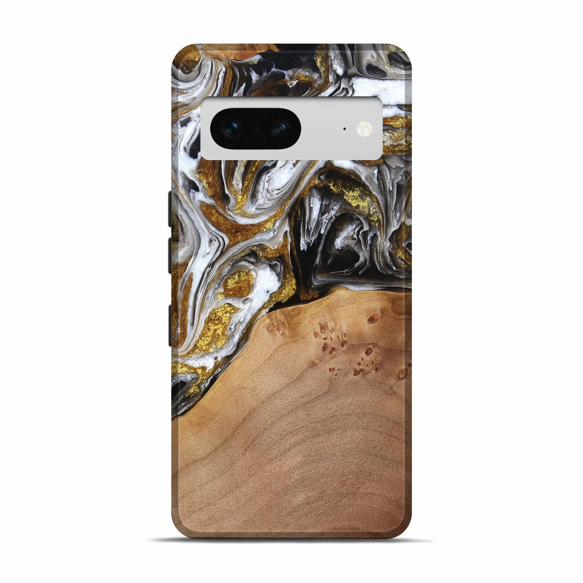 Edge to Edge Protection Pixel 7 Wood Live Edge Phone Case - Ethan (Black & White, 777330)