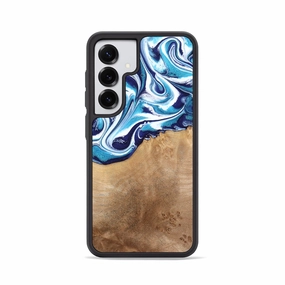 Fingerprint Resistant Coating Anti Finger Grease Film Galaxy S25 Wood Phone Case - Marilyn (Blue, 773428)